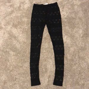 Black lace leggings